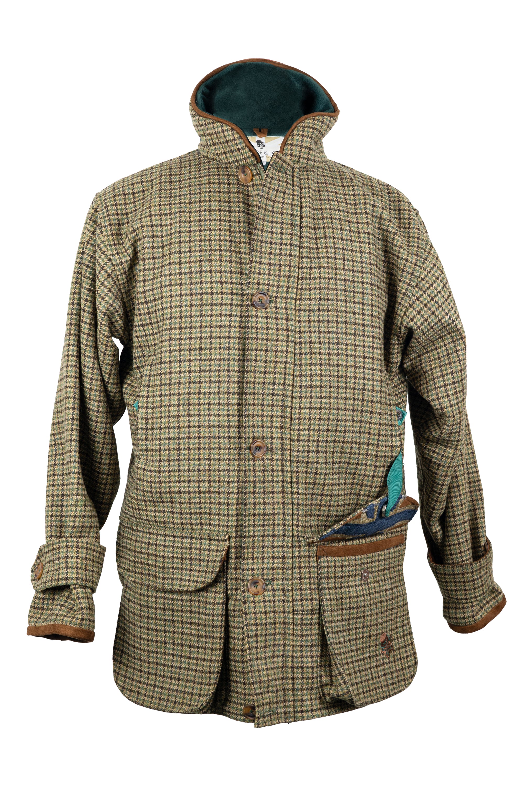 Houndstooth Brace Tweed Shooting Coat