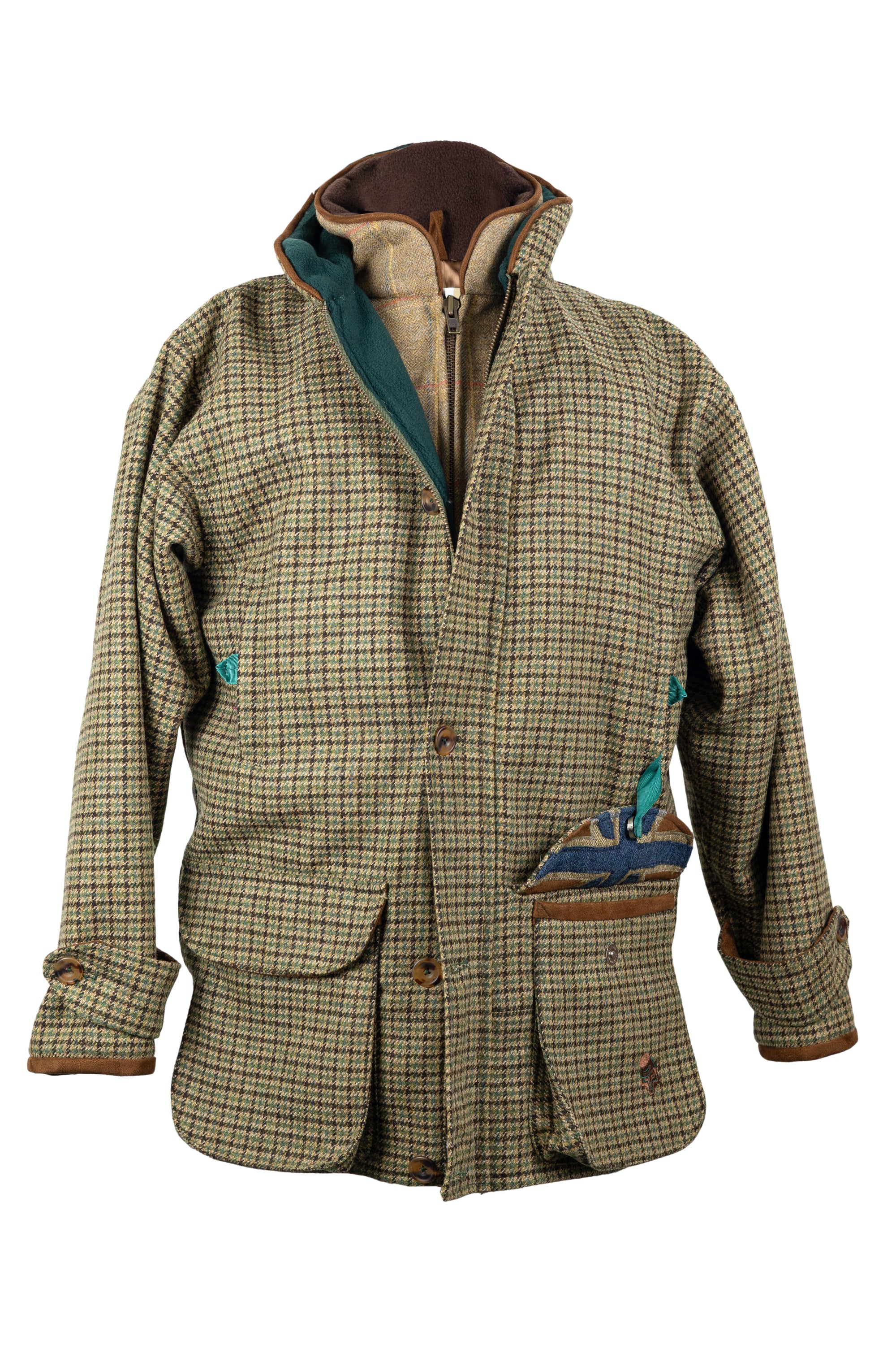 Houndstooth Brace Tweed Shooting Coat